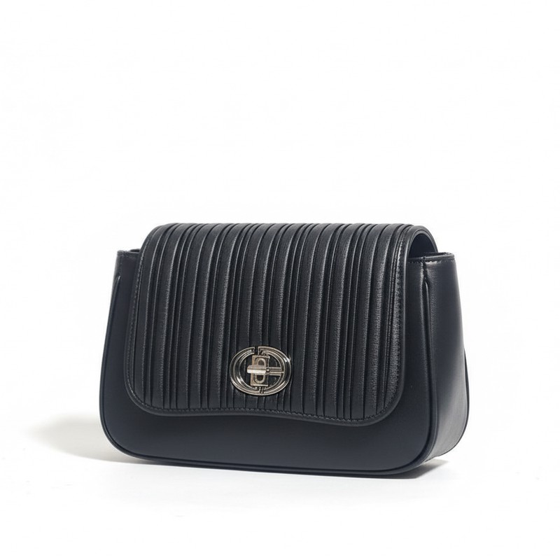 Noir Pleat Statement Bag