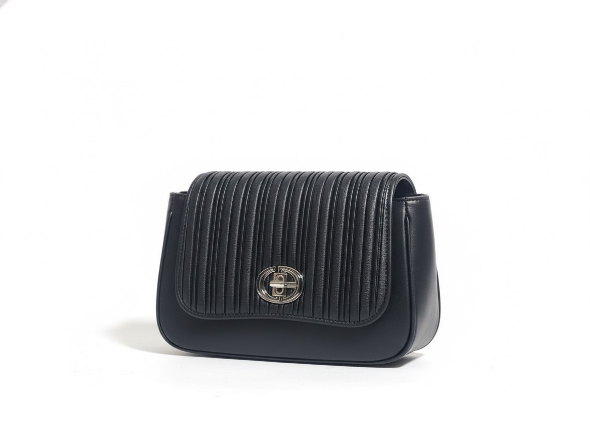 Noir Pleat Statement Bag