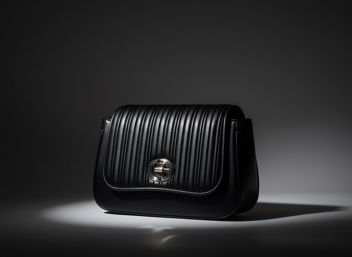 Noir Pleat Statement Bag