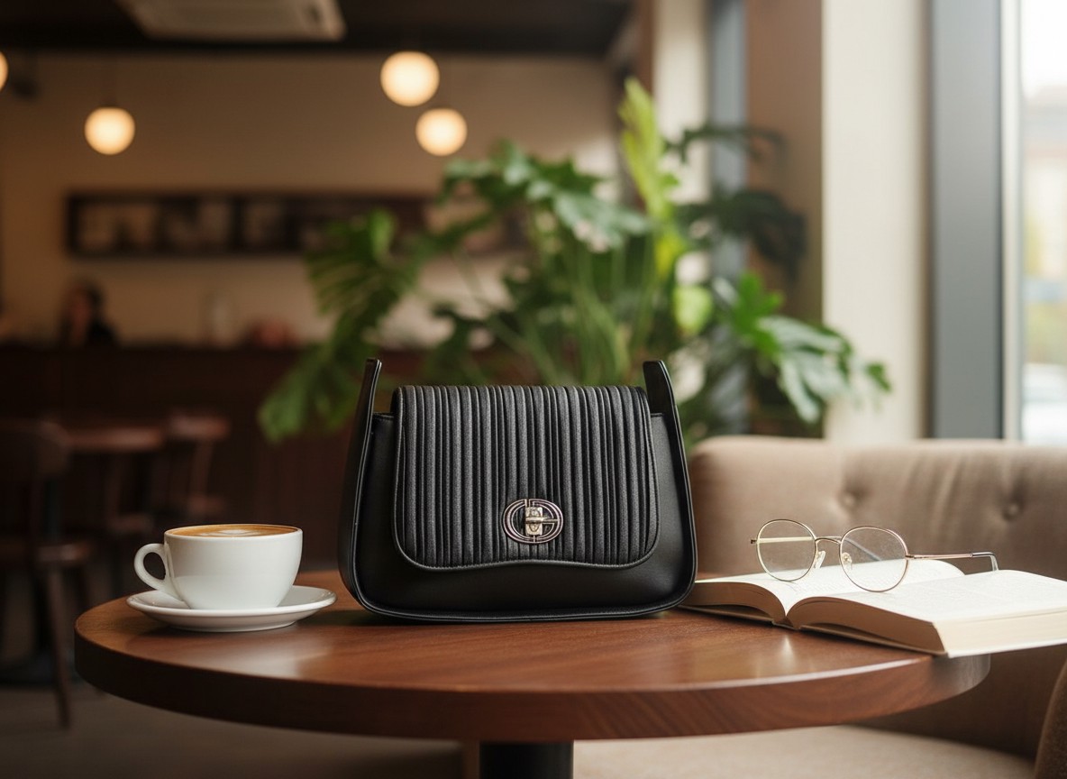 Noir Pleat Statement Bag