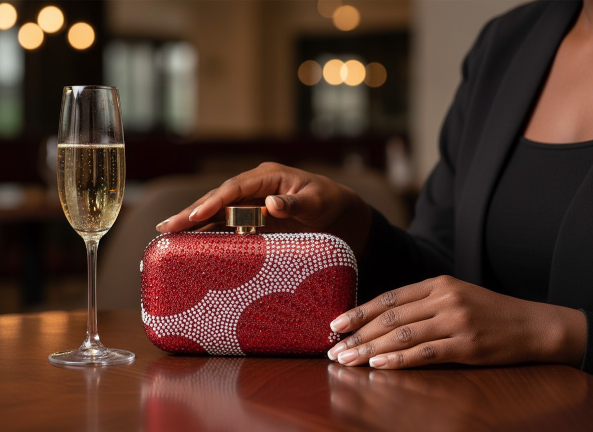 Ruby Radiance Crystal Clutch