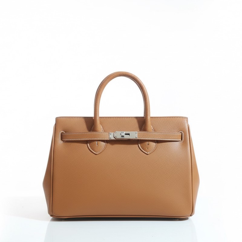 Aura Tan Pebbled Satchel