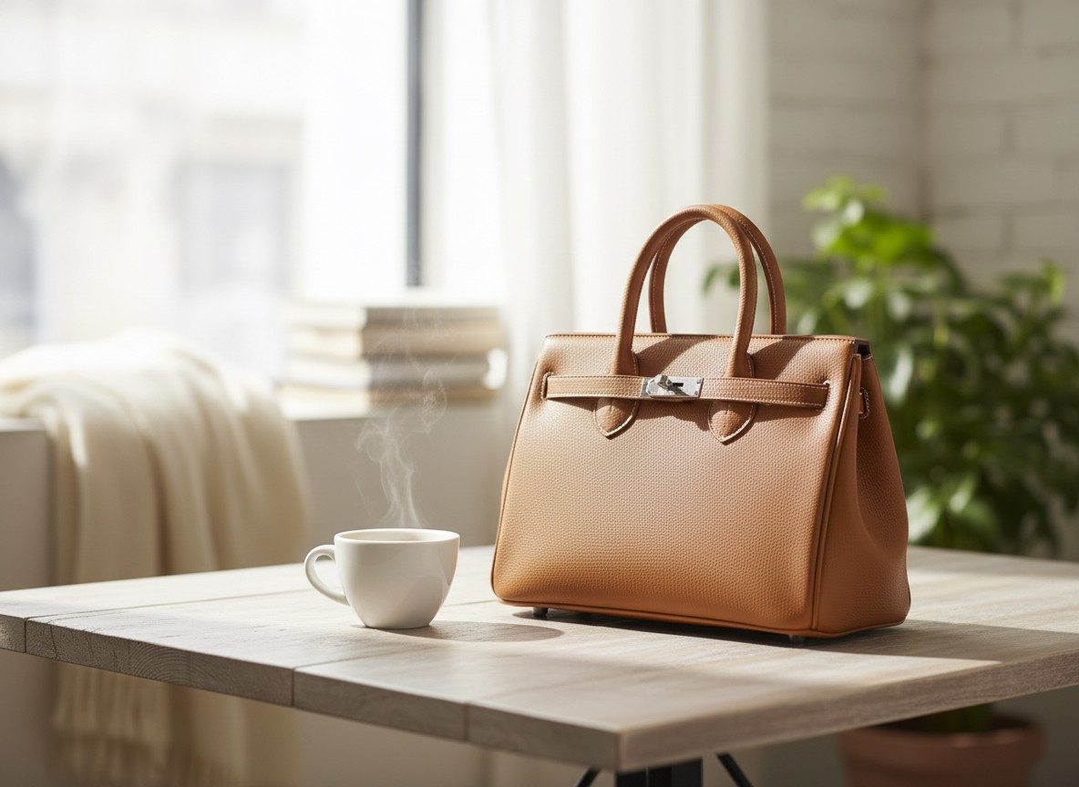 Aura Tan Pebbled Satchel