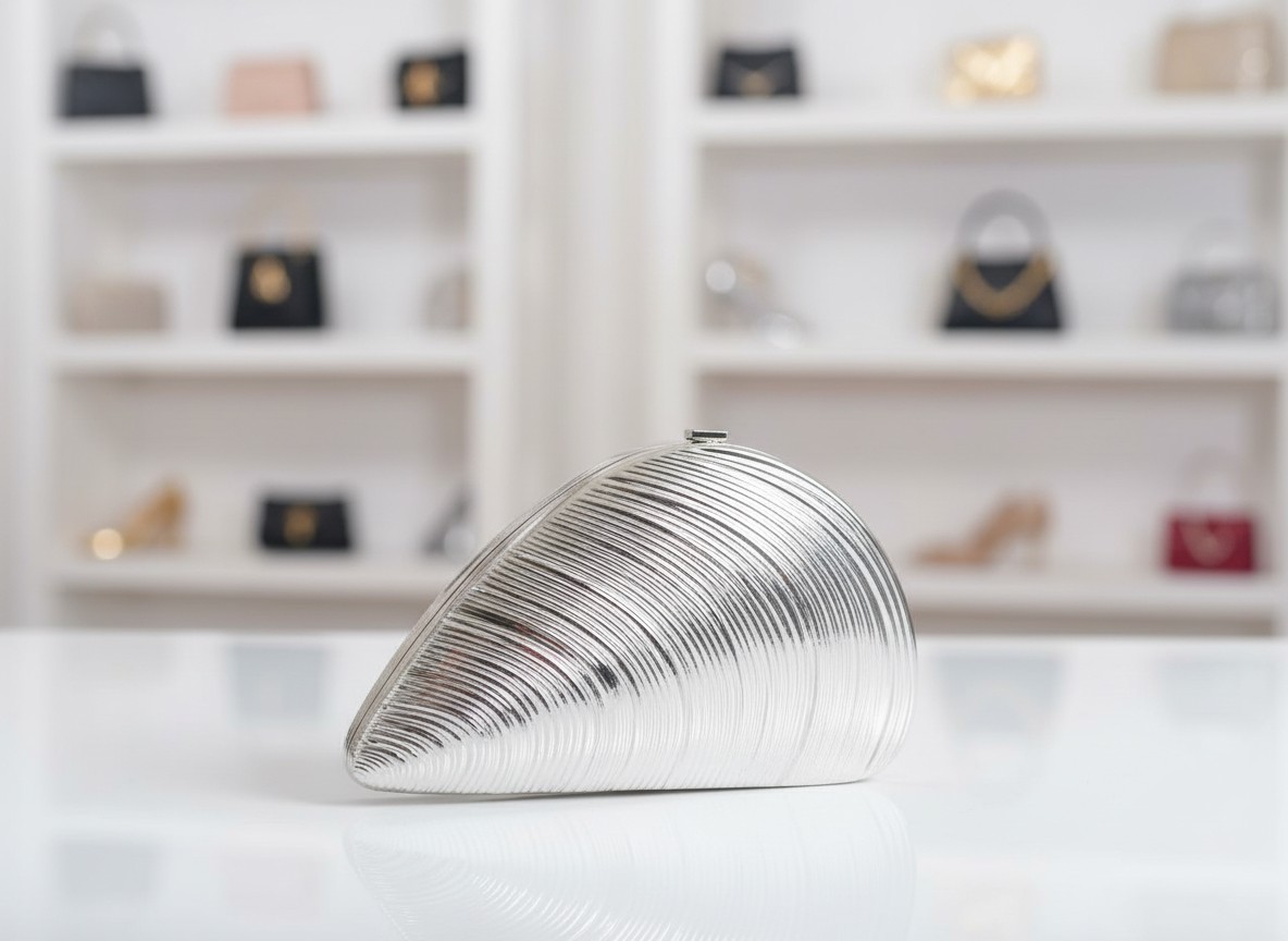 Silver Siren Shell Clutch