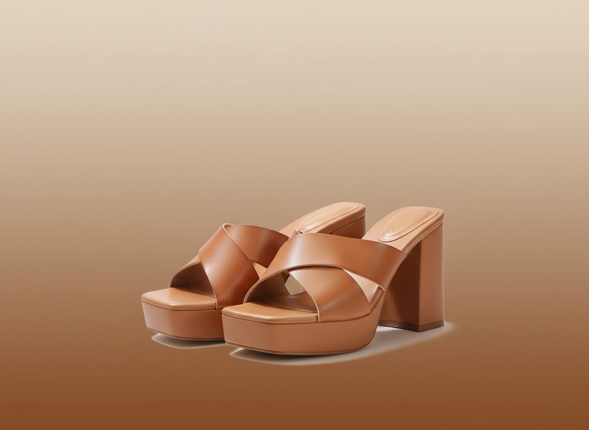 Aura Tan Platform Mules