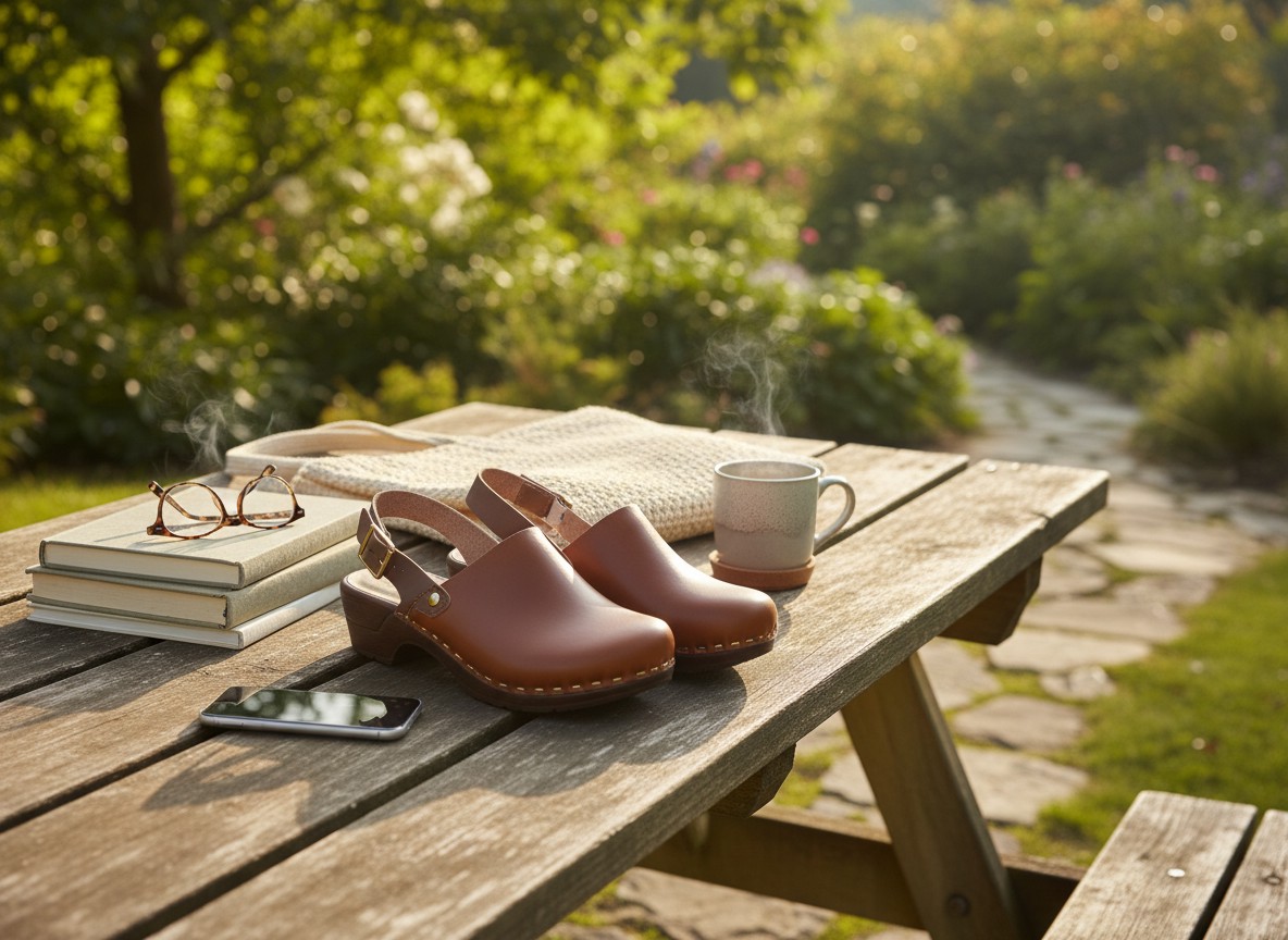 Aura Auburn Slingback Clogs