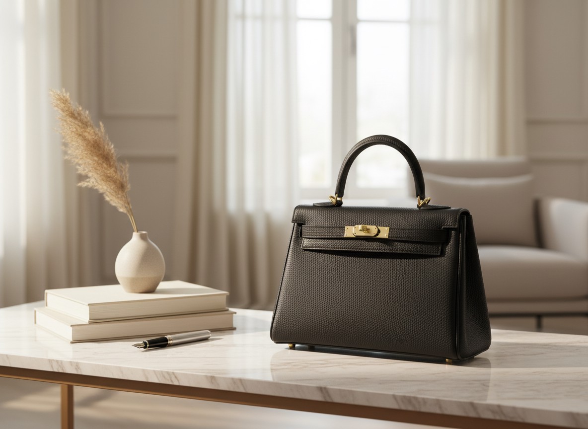 Noir Elegance Top Handle Satchel