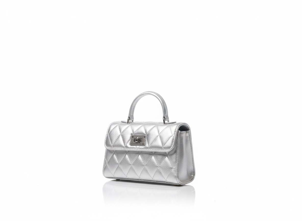 Silver Luxe Quilted Satchel