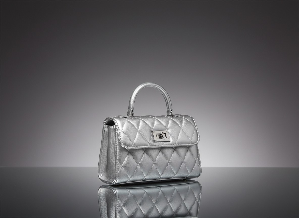 Silver Luxe Quilted Satchel
